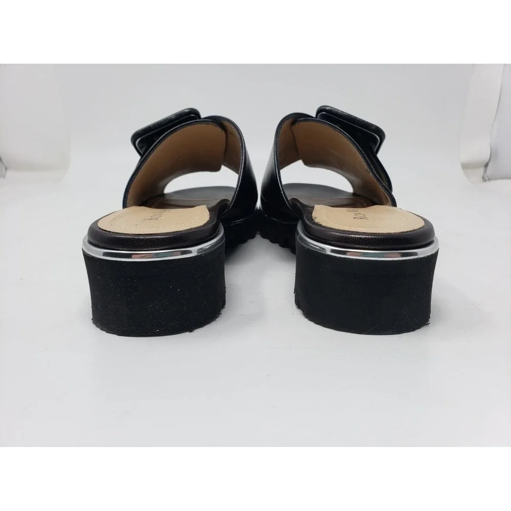 Ron White Candra Sandals Women's EU 38 US 7.5 Black Nappa Leather Adjustable